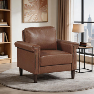 Halston Faux Leather Living Room Chair