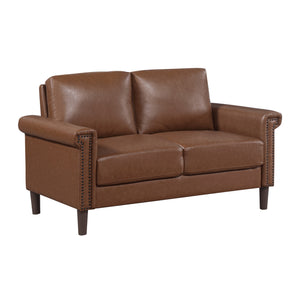 Halston Faux Leather Living Room Loveseat