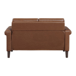 Halston Faux Leather Living Room Loveseat