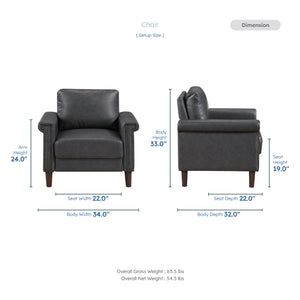 Halston Faux Leather Living Room Chair