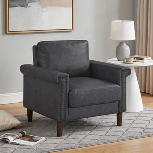 Halston Faux Leather Living Room Chair