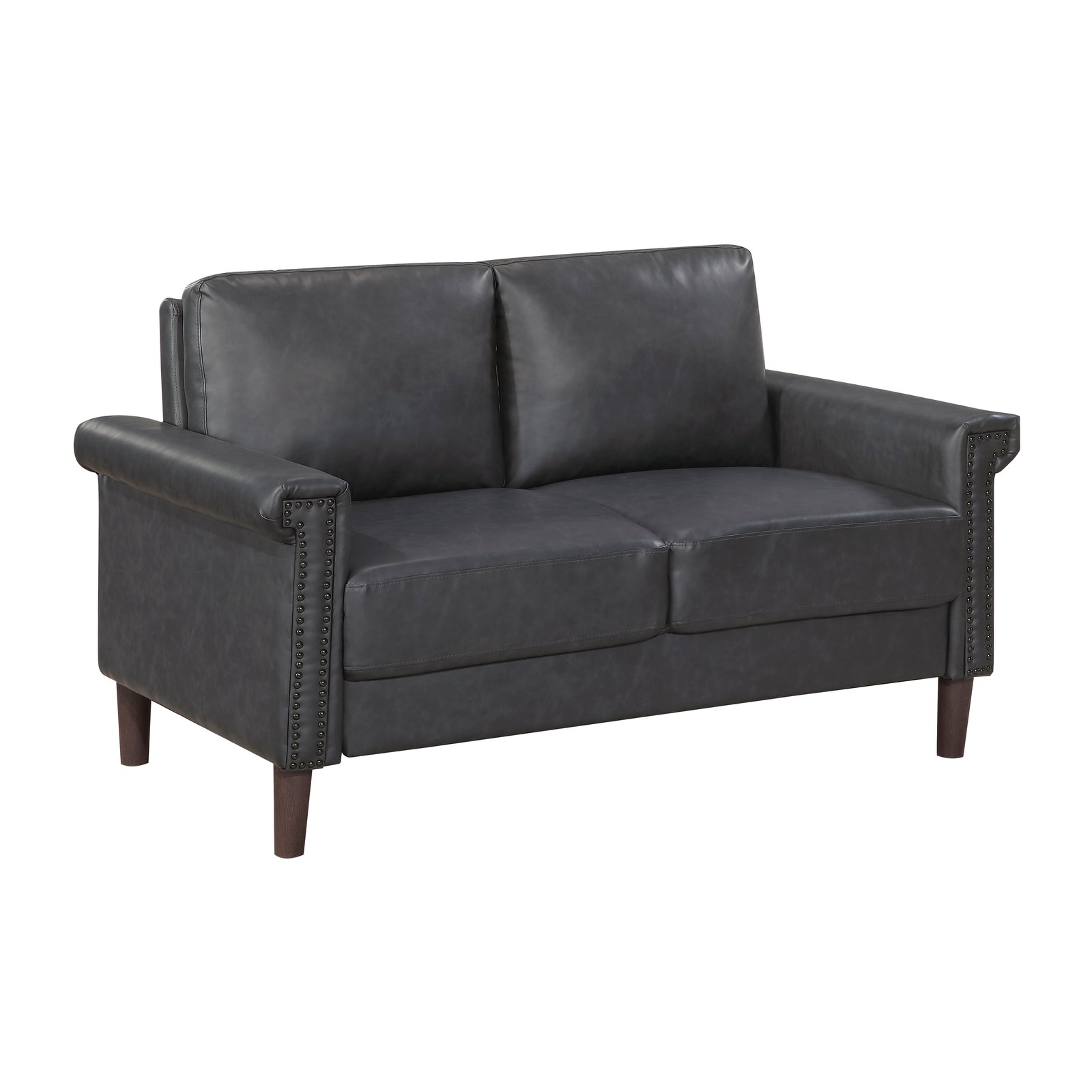 Halston 2-Piece Faux Leather Living Room Sofa Set
