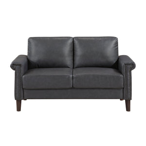 Halston 2-Piece Faux Leather Living Room Sofa Set
