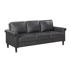 Halston Faux Leather Living Room Sofa