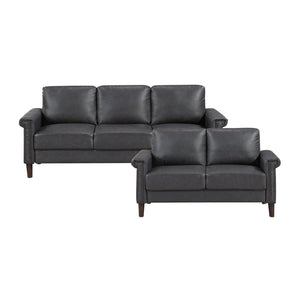Halston 2-Piece Faux Leather Living Room Sofa Set