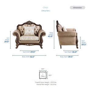 Kall Textured Fabric & Jacquard Living Room Chair
