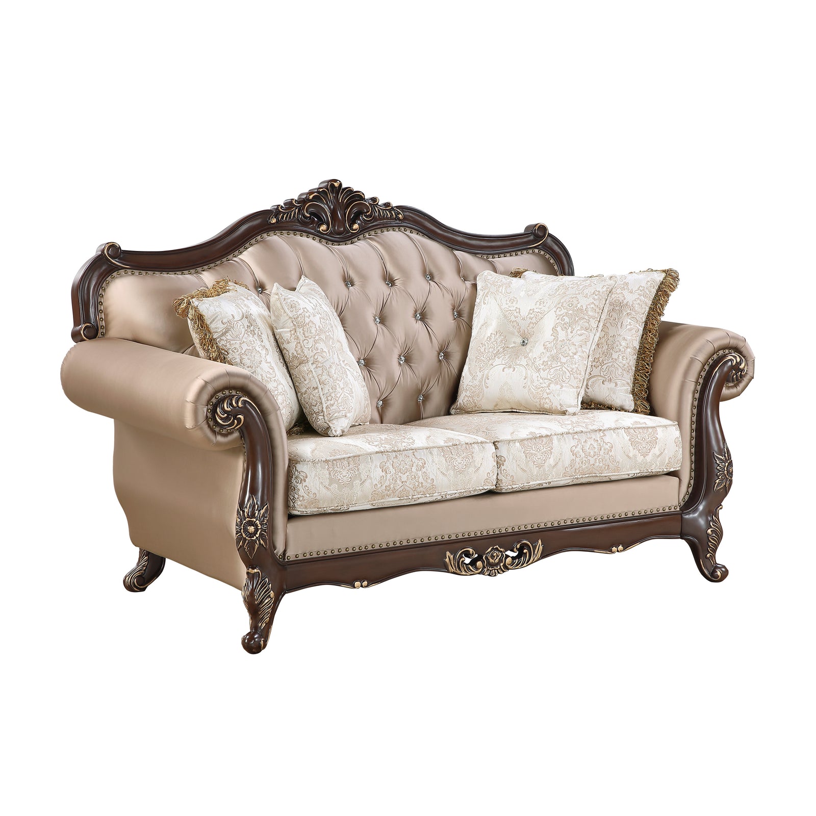 Kall Textured Fabric & Jacquard Living Room Loveseat