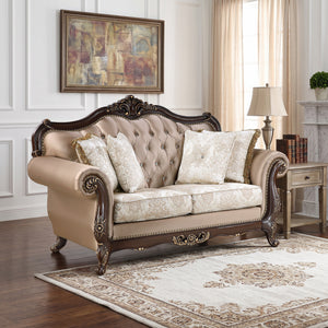 Kall Textured Fabric & Jacquard Living Room Loveseat