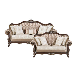 Kall Textured Fabric & Jacquard 2-Piece Living Room Sofa Set