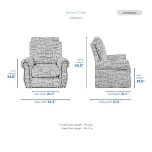 Nook Jacquard Fabric Swivel Chair
