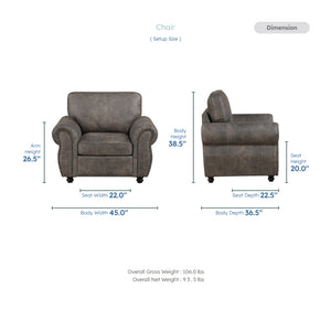 Nook Polished Microfiber Living Room Chair