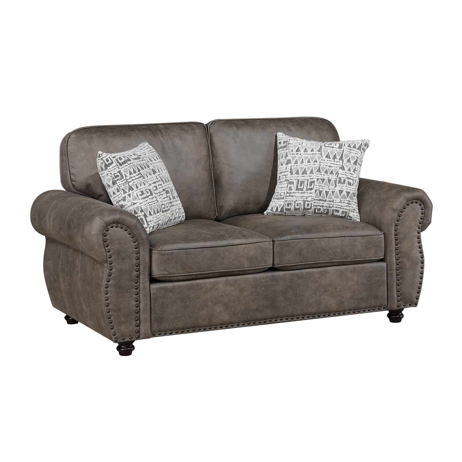 Nook 2-Piece Polished Microfiber Living Room Sofa Set