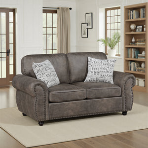 Nook Polished Microfiber Living Room Loveseat