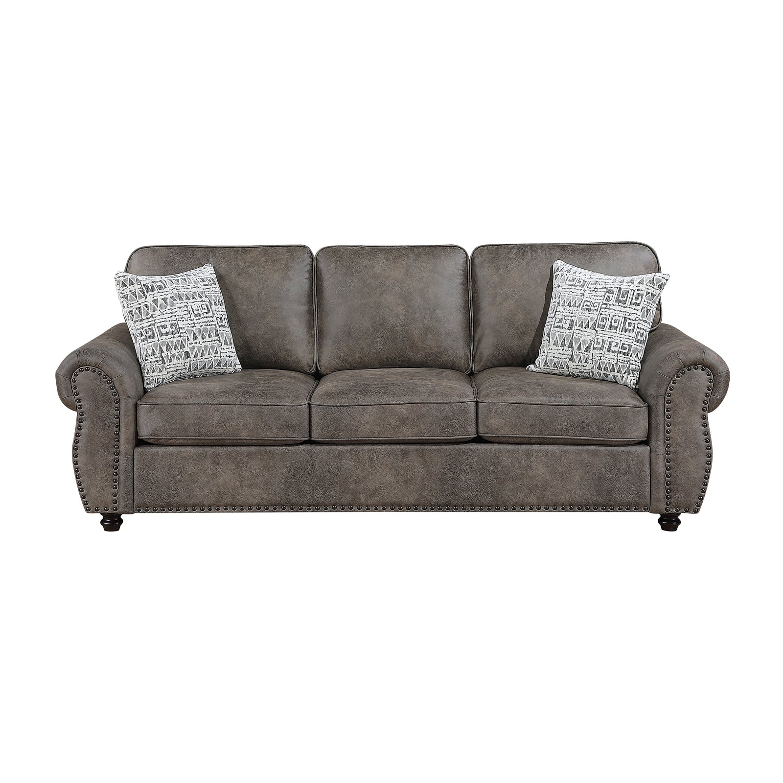 Nook Polished Microfiber Living Room Sofa
