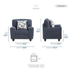 Garrison Chenille Fabric Living Room Chair