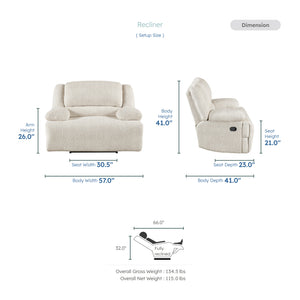 Vanta Textured Microfiber Manual Reclining Chair