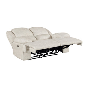 Vanta Textured Microfiber Power Double Reclining Loveseat