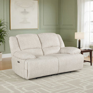 Vanta Textured Microfiber Power Double Reclining Loveseat