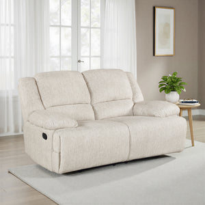 Vanta Textured Microfiber Manual Double Reclining Loveseat