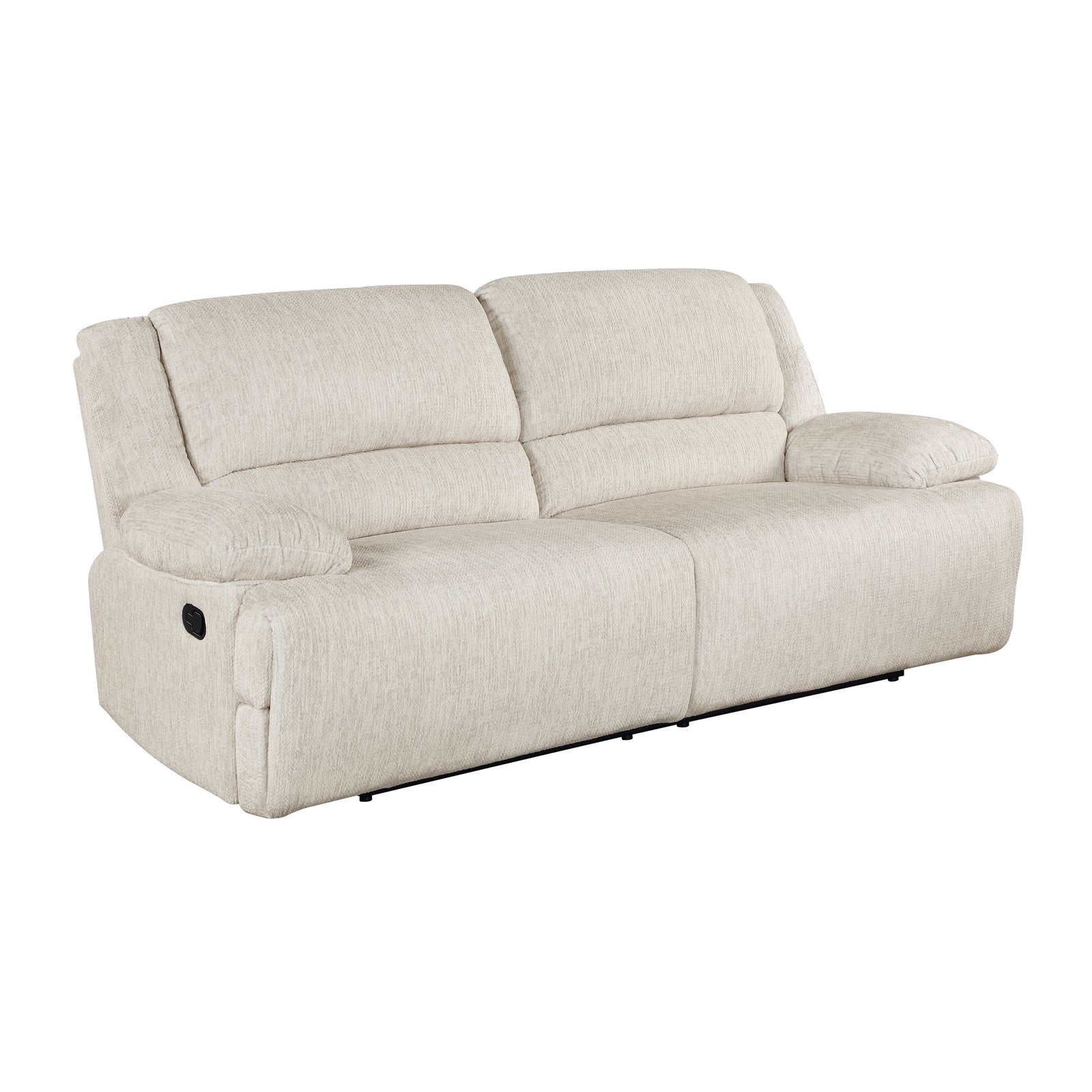 Vanta Textured Microfiber Manual Double Reclining Sofa