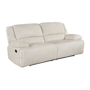 Vanta Textured Microfiber Manual Double Reclining Sofa