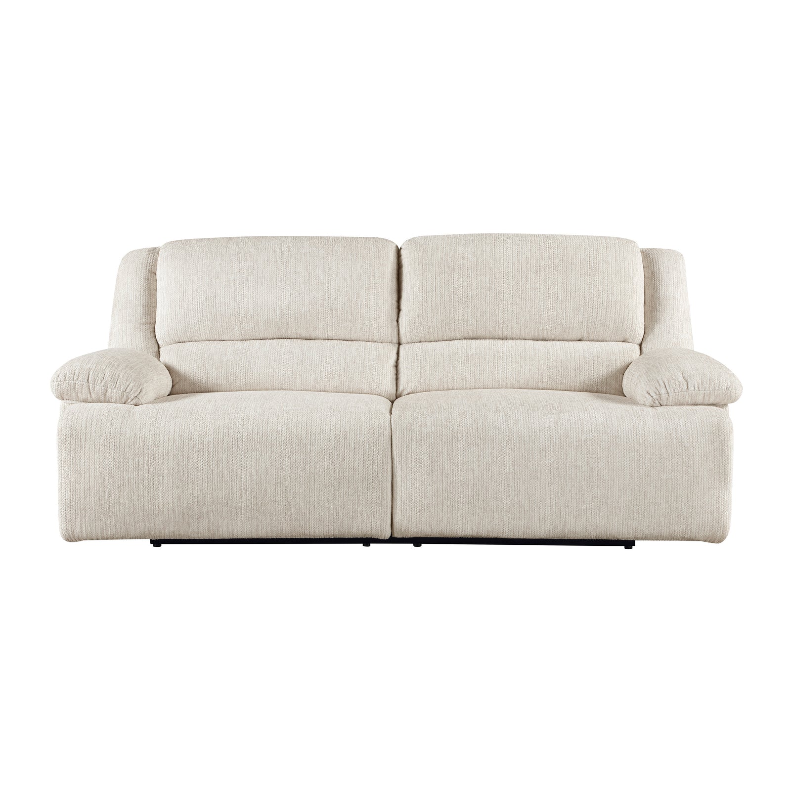 Vanta Textured Microfiber Manual Double Reclining Sofa