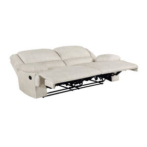 Vanta Textured Microfiber Manual Double Reclining Sofa