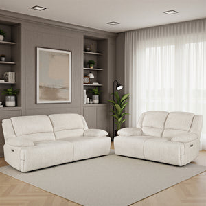 Vanta 2-Piece Textured Microfiber Power Double Reclining Sofa Set