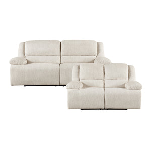 Vanta 2-Piece Textured Microfiber Manual Double Reclining Sofa Set