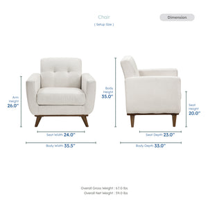 Everett Textured Fabric Living Room Chair