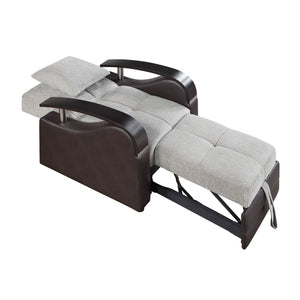 Nora Chenille Chair with Pull-Out Bed and Click Motion Back
