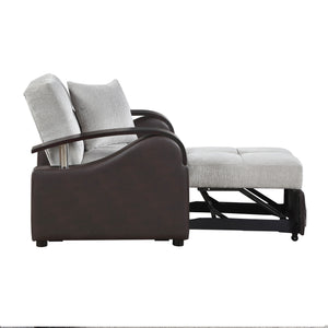 Nora Chenille Chair with Pull-Out Bed and Click Motion Back