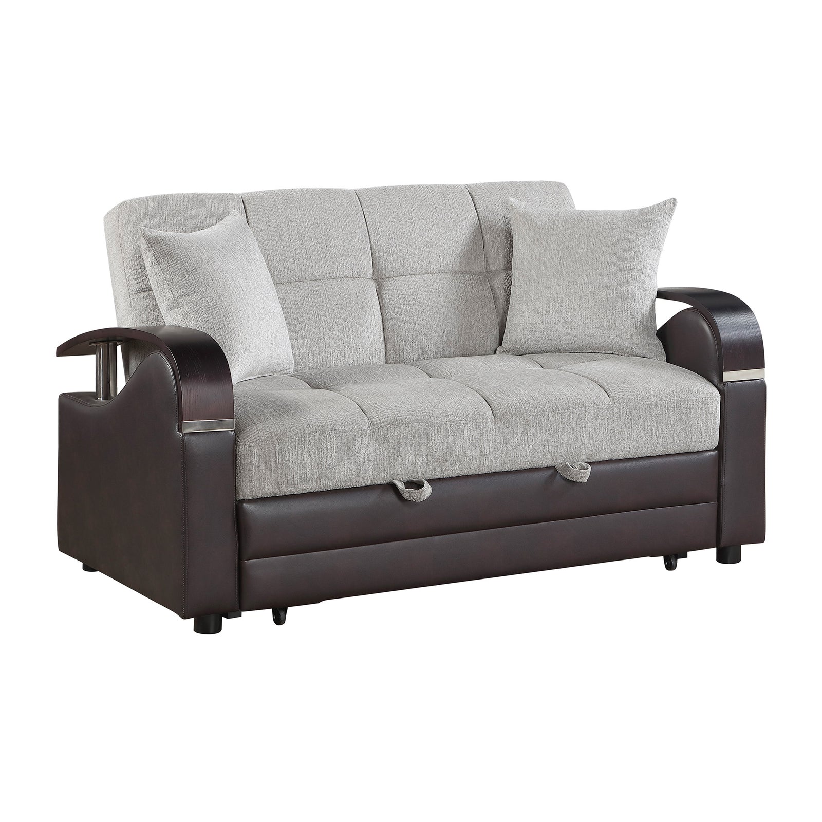 Nora Chenille Loveseat with Pull-Out Bed and Click Motion Back