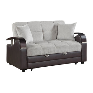Nora Chenille Loveseat with Pull-Out Bed and Click Motion Back