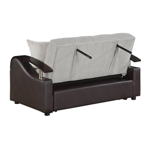 Nora Chenille Loveseat with Pull-Out Bed and Click Motion Back