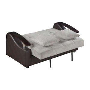 Nora Chenille Loveseat with Pull-Out Bed and Click Motion Back