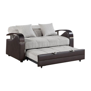 Nora Chenille Loveseat with Pull-Out Bed and Click Motion Back