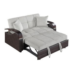 Nora Chenille Loveseat with Pull-Out Bed and Click Motion Back