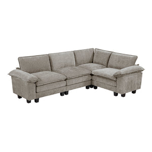 Terra Chenille Fabric 4-Piece Modular Sectional