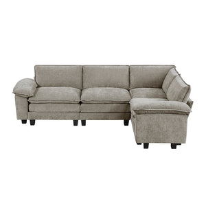 Terra Chenille Fabric 4-Piece Modular Sectional