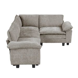 Terra Chenille Fabric 4-Piece Modular Sectional