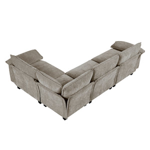 Terra Chenille Fabric 4-Piece Modular Sectional