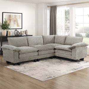 Terra Chenille Fabric 4-Piece Modular Sectional