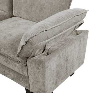Terra Chenille Fabric 5-Piece Modular Sectional with Ottoman