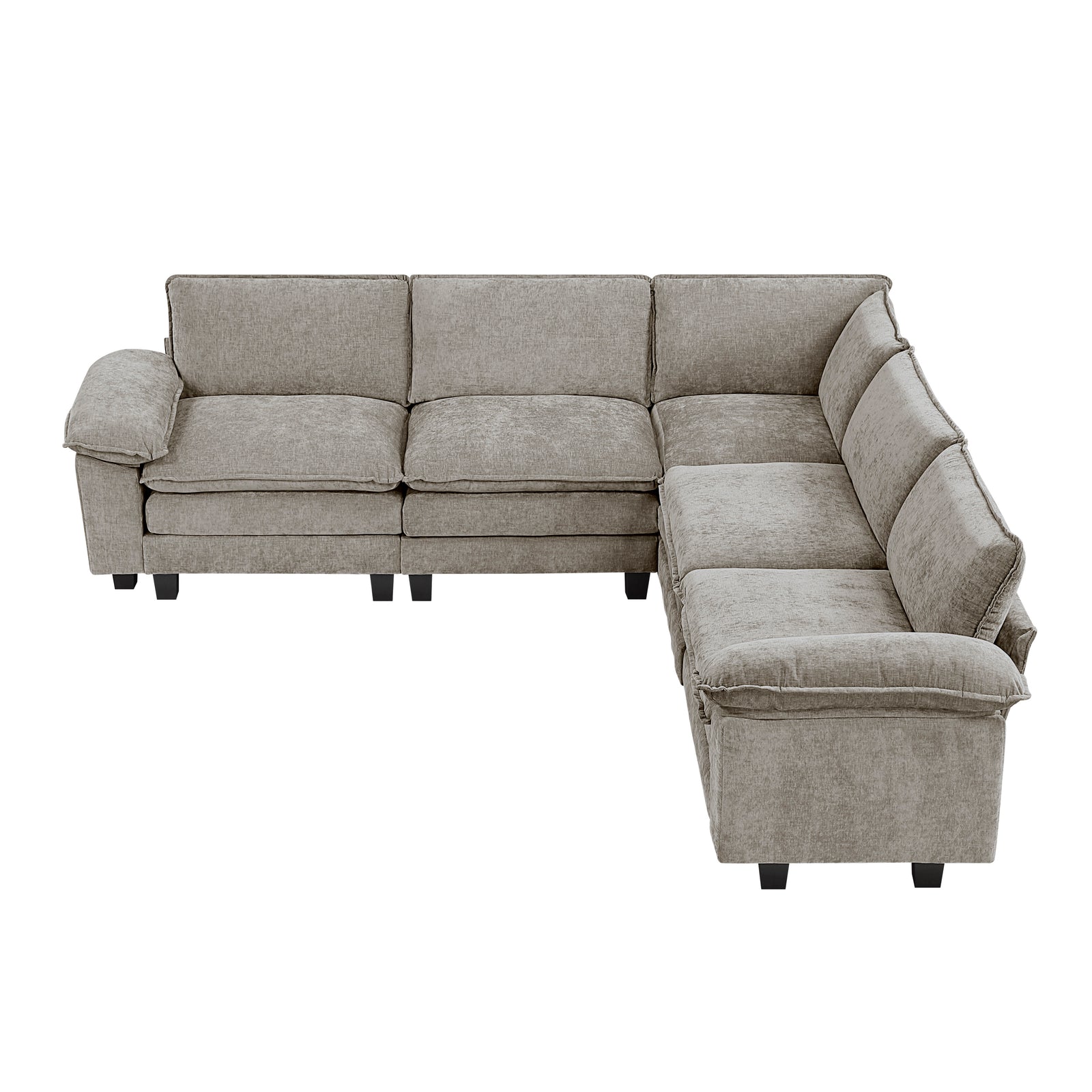 Terra Chenille Fabric 5-Piece Modular Sectional