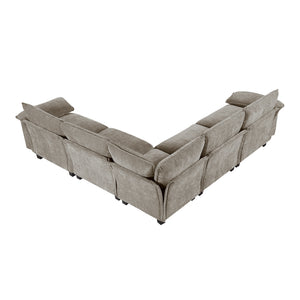 Terra Chenille Fabric 5-Piece Modular Sectional