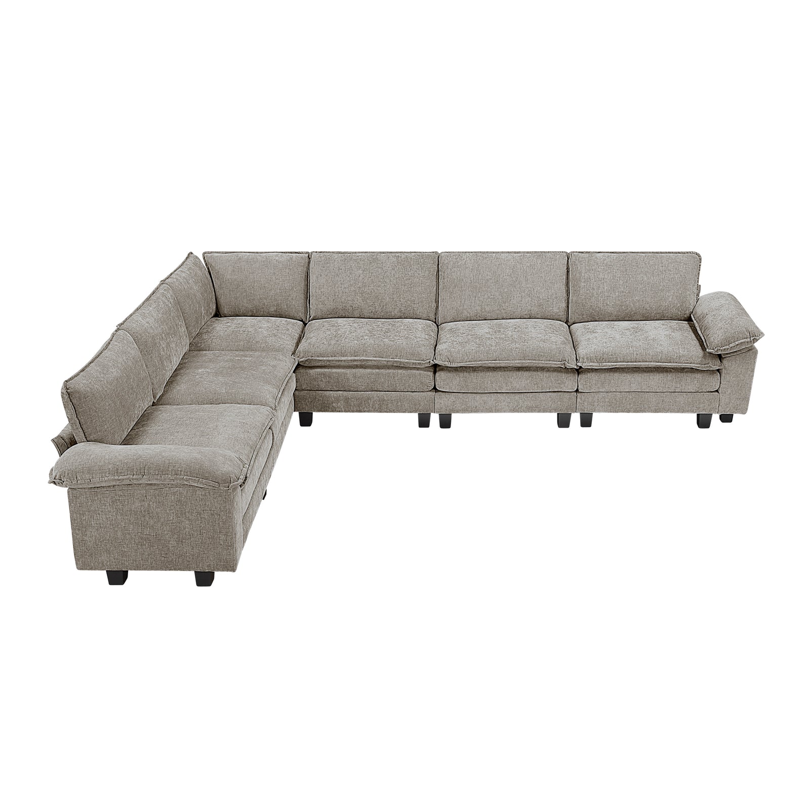 Terra Chenille Fabric 6-Piece Modular Sectional