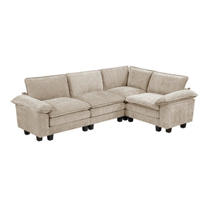 Terra Chenille Fabric 4-Piece Modular Sectional