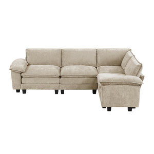 Terra Chenille Fabric 4-Piece Modular Sectional