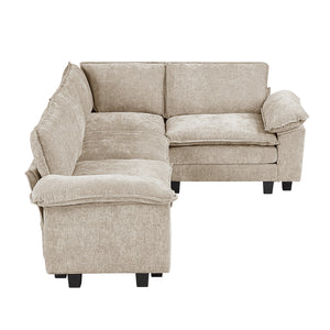 Terra Chenille Fabric 4-Piece Modular Sectional